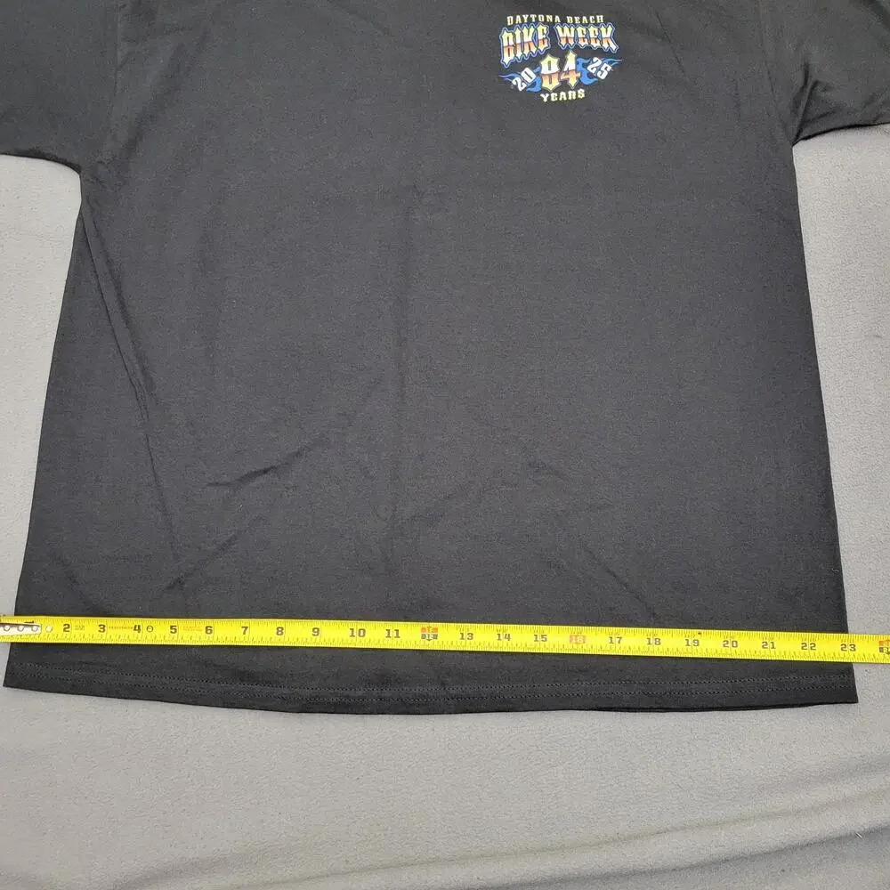 HARLEY DAVIDSON Shirt XL Black Daytona Beach Bike Week 2025 Skull Bones Blue New - Picture 6 of 11